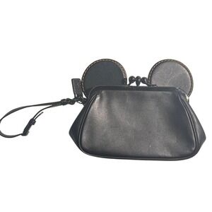 Coach 1941 x Disney Mickey Mouse Ears Black Kisslock Wristlet